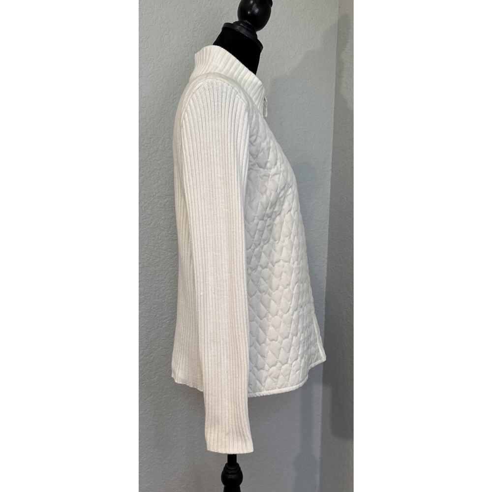 For Cynthia Women's Size XL Winter White Puffer Jacket Cardigan Long Sleeve - Picture 3 of 14